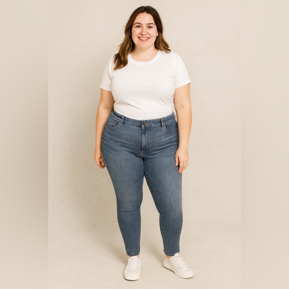 Lane Bryant Stretch Skinny Jeans Blue Denim Women’s Size 18 Tall BJ3